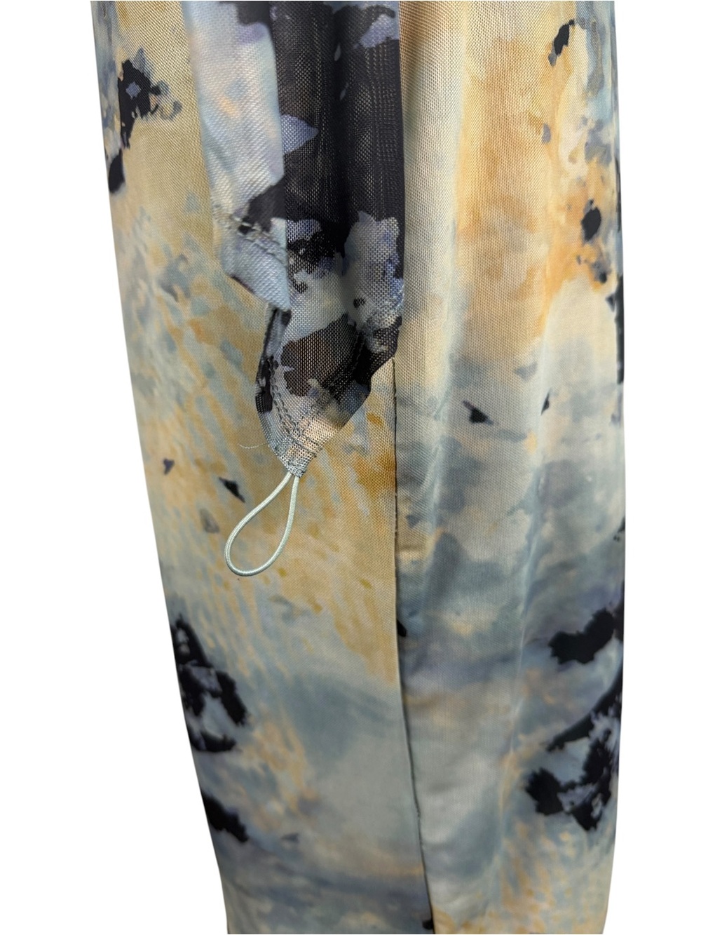 Fashion Nova Abstract Mesh Maxi Dress XL | Bodycon Mock Neck Long Sleeve Y2K - Picture 4 of 13